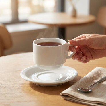 Venüs Tek Kişilik Çay Fincanı Ve Tabağı - GÜRAL PORSELEN