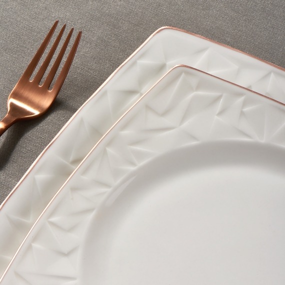 Vivente 8 Parça 2 Kişilik Bone Yemek Takımı - Copper Bakır - 3
