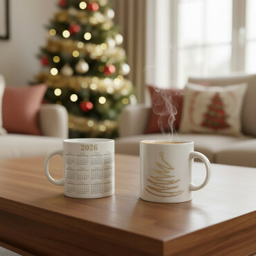 Yılbaşı ağaçlı ve Takvimli Mug Bardak 6838 - GÜRAL PORSELEN