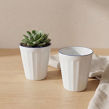 Güral Rölyefli Çok Amaçlı İkili Sunum Bardak Seti Lacivert 383 Cc - GÜRAL PORSELEN