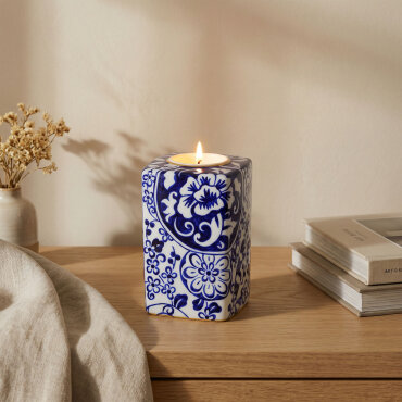 Hong Kong Kutulu El Dekoru Dekoratif Porselen Hediyelik Mumluk 12 Cm - GÜRAL PORSELEN