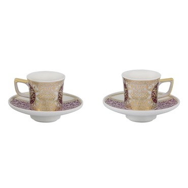 El Dekoru Huma 4 Parça 2 Kişilik Türk Kahvesi Takımı - GÜRAL PORSELEN