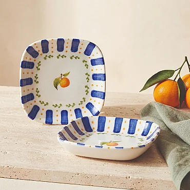Kayısı Desenli 13 cm Çerezlik ve Sosluk Seti - 2 Parça - GÜRAL PORSELEN