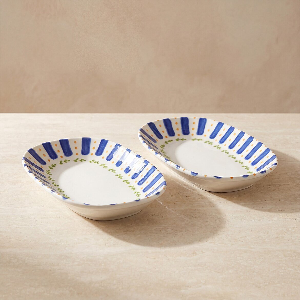 Kayısı 24 cm 2'li Porselen Kayık Tabak Seti - GÜRAL PORSELEN (1)