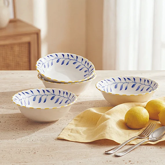 Limon Desenli 14 cm 4'lü Çorba ve Salata Kasesi Seti - 1