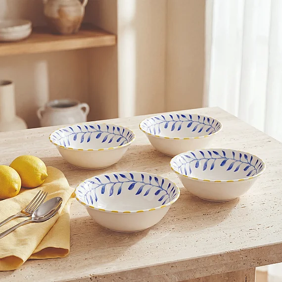 Limon Desenli 14 cm 4'lü Çorba ve Salata Kasesi Seti - 2