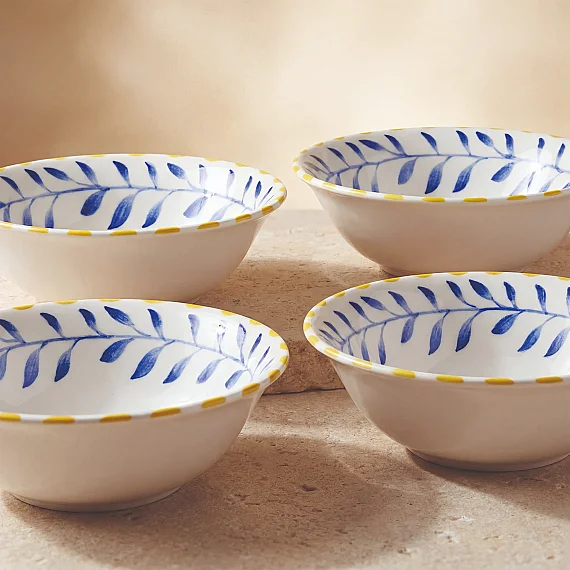 Limon Desenli 14 cm 4'lü Çorba ve Salata Kasesi Seti - 4