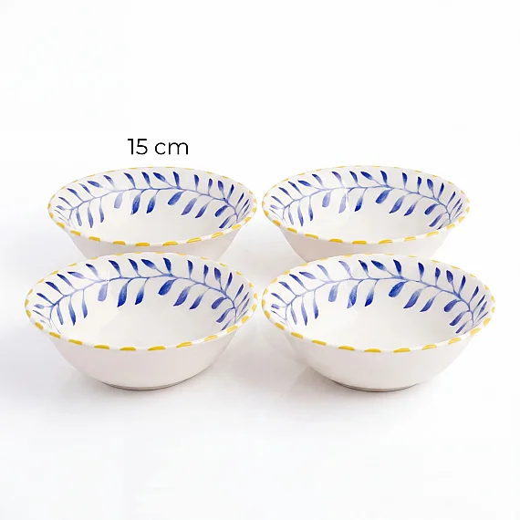 Limon Desenli 14 cm 4'lü Çorba ve Salata Kasesi Seti - 5