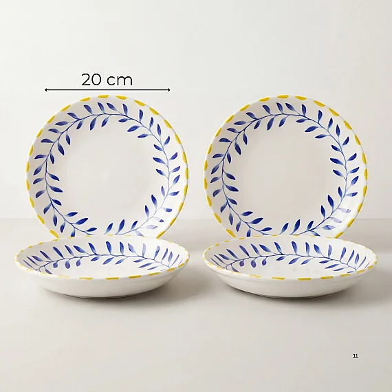 Limon Desenli 4'lü 20 cm Porselen Çukur Tabak Seti - 2