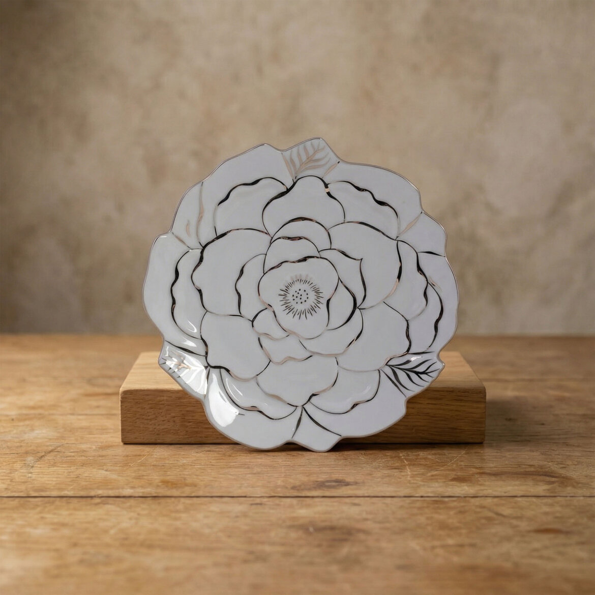 Rose Premium El Dekoru Dekoratif Porselen Tabak 21 cm