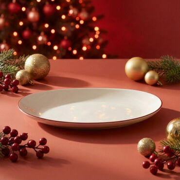 Red Glow 30 cm Kayık Tabak 30KMZ - GÜRAL PORSELEN