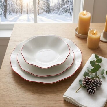 Red Glow 4 kişilik 12 Parça Yemek Takımı 30KMZ - GÜRAL PORSELEN