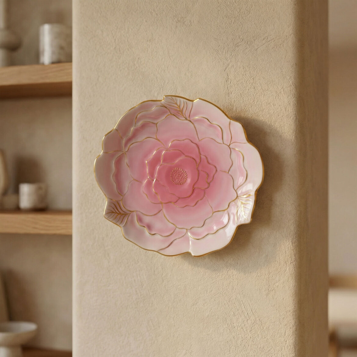 Rose Premium El Dekoru Dekoratif Porselen Tabak 21 cm - GÜRAL PORSELEN (1)