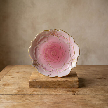 Rose Premium Hand Made Dekoratif Porselen Tabak 21 cm - GÜRAL PORSELEN