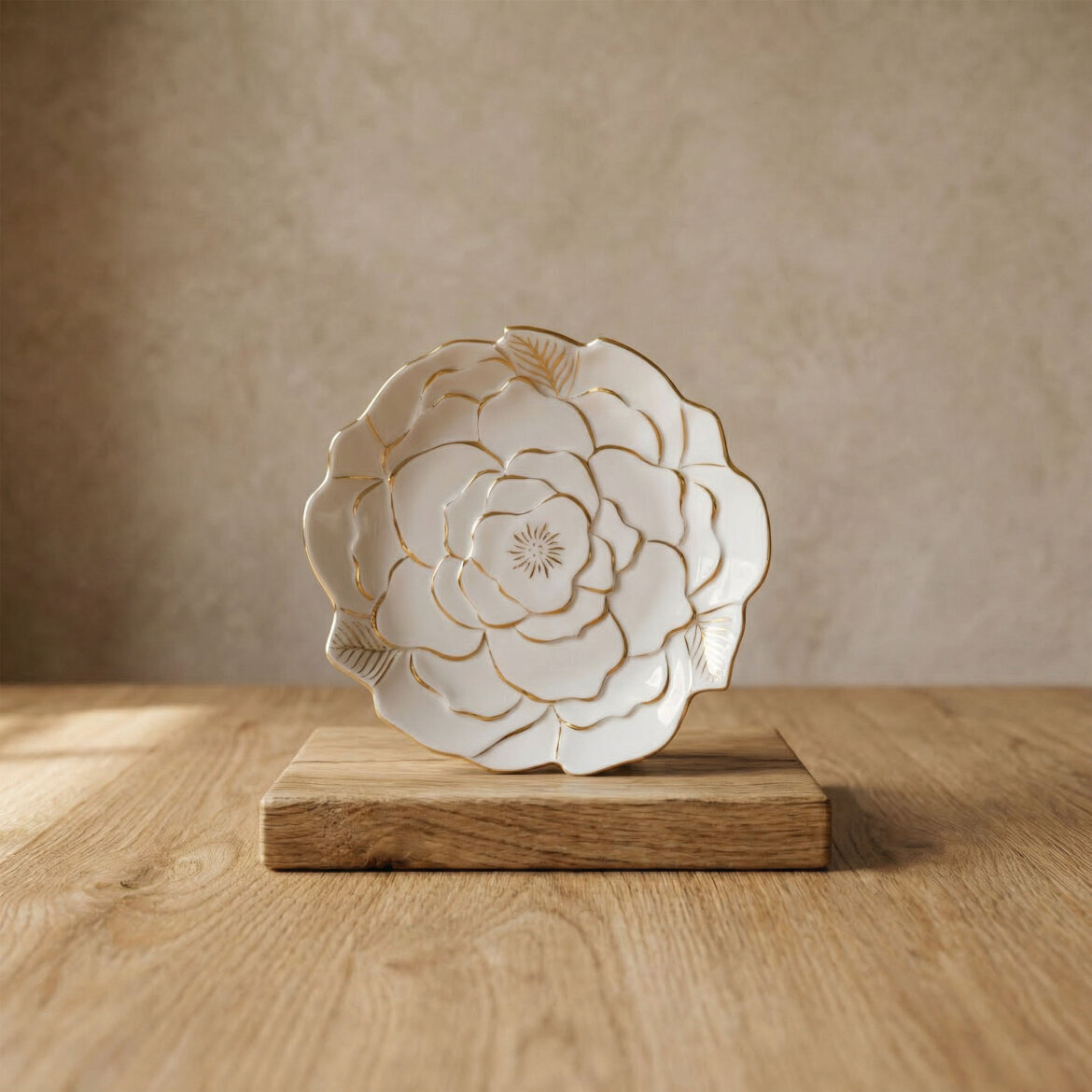 Rose Premium El Dekoru Dekoratif Porselen Tabak 21 cm - GÜRAL PORSELEN (1)