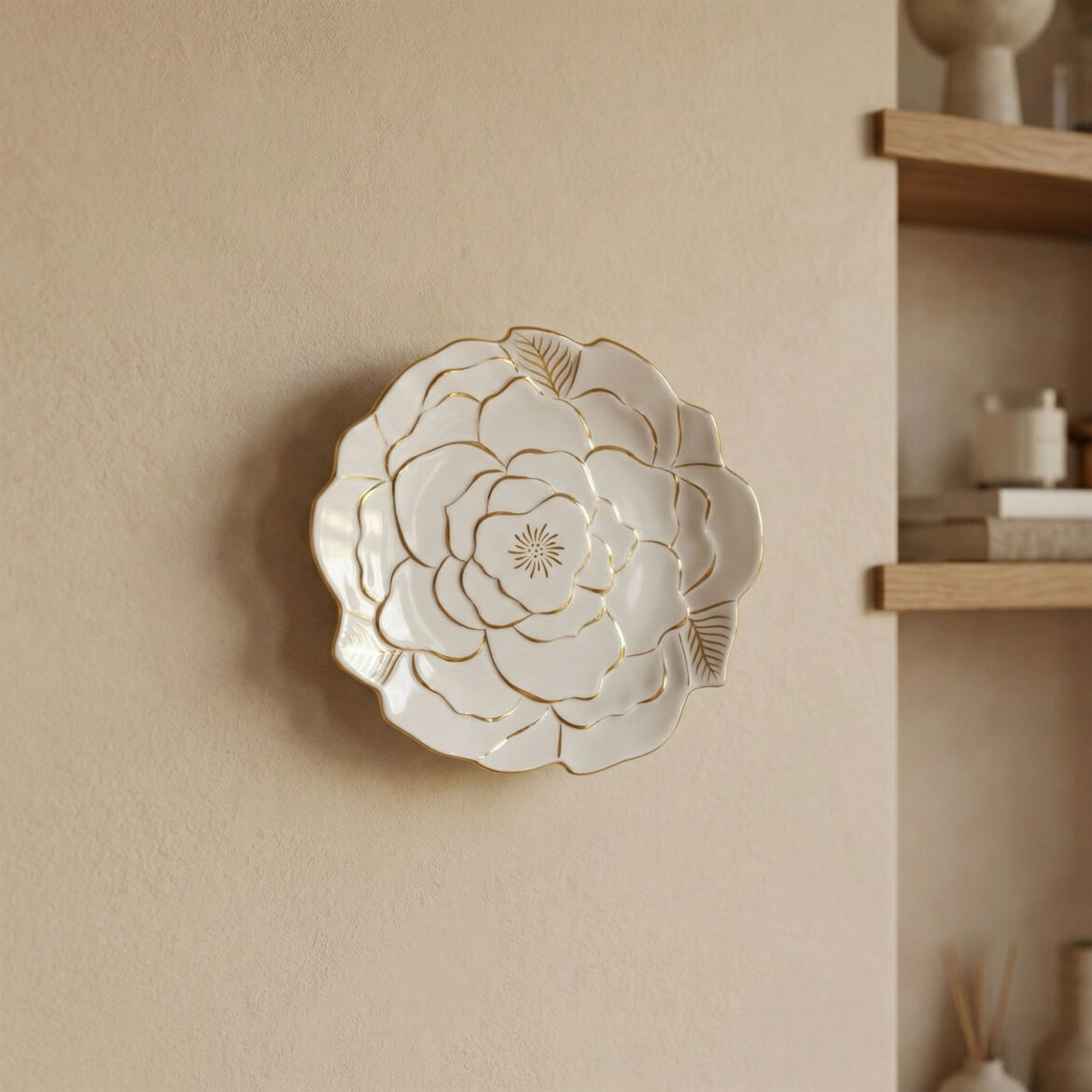 Rose Premium El Dekoru Dekoratif Porselen Tabak 21 cm