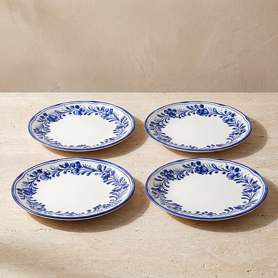 Yaprak Desenli 25 cm 4'lü Düz Servis Tabağı 6312 - 5