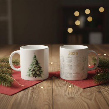 Yılbaşı Ağaçlı ve Takvimli Mug Bardak 6835 - GÜRAL PORSELEN