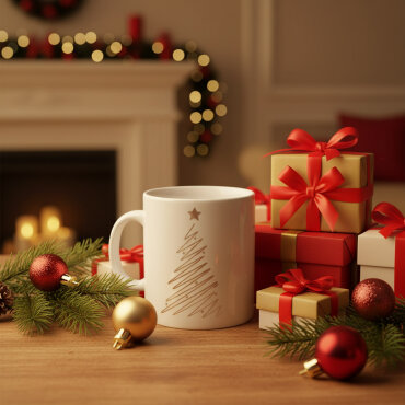 Yılbaşı Ağaçlı ve Takvimli Mug Bardak 6837 - GÜRAL PORSELEN