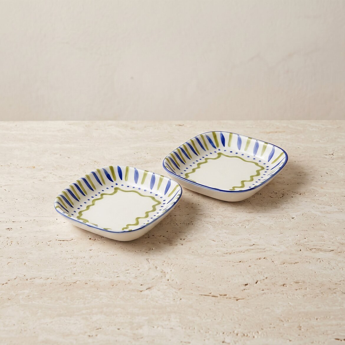Zeytindalı Desenli 13 cm Porselen Çerezlik ve Sosluk Seti