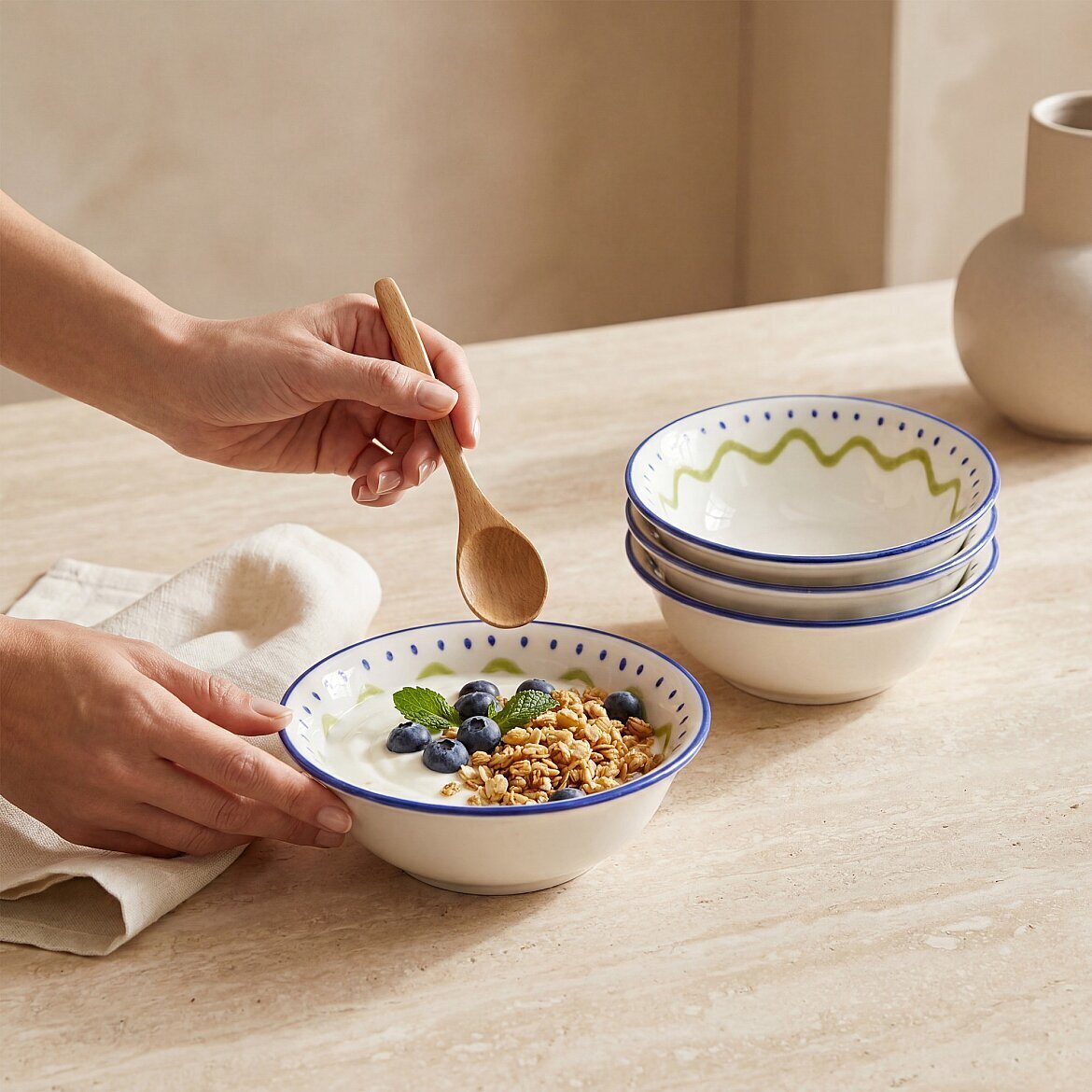 Zeytin 14 cm 4'lü Çorba ve Salata Kasesi - GÜRAL PORSELEN (1)